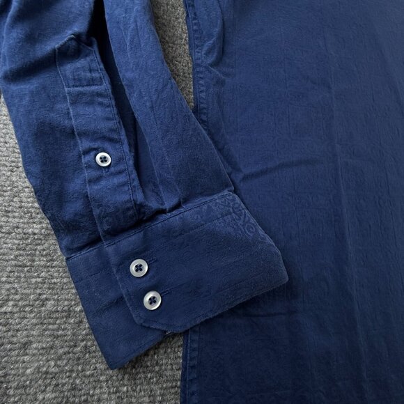 Robert Graham Blue 2XL Classic Fit Button Up Shirt Cotton Long Sleeve Paisley - Picture 11 of 14